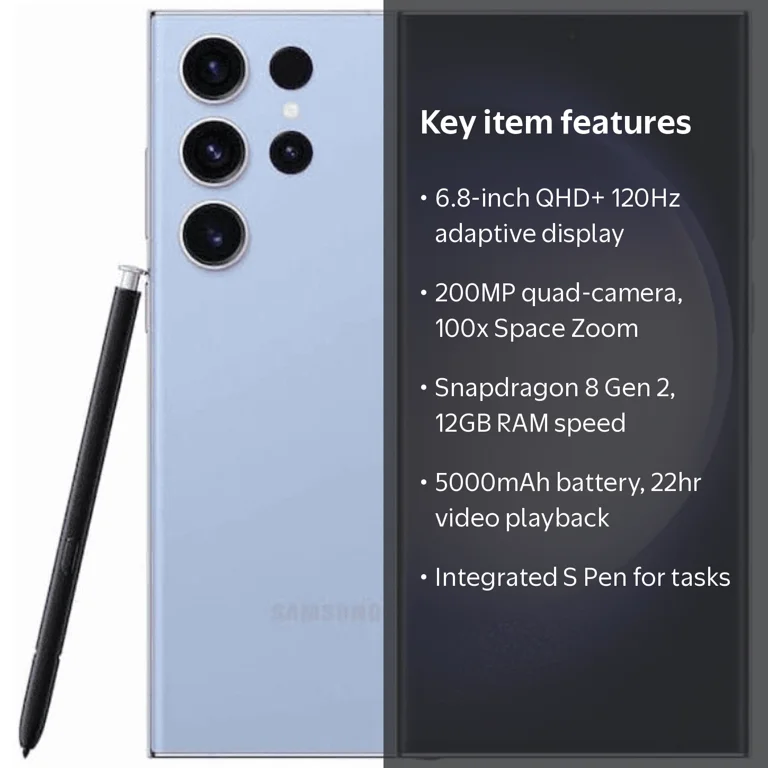 New Samsung Galaxy S23 Ultra Unlocked 512GB Sky Blue - Walmart.com