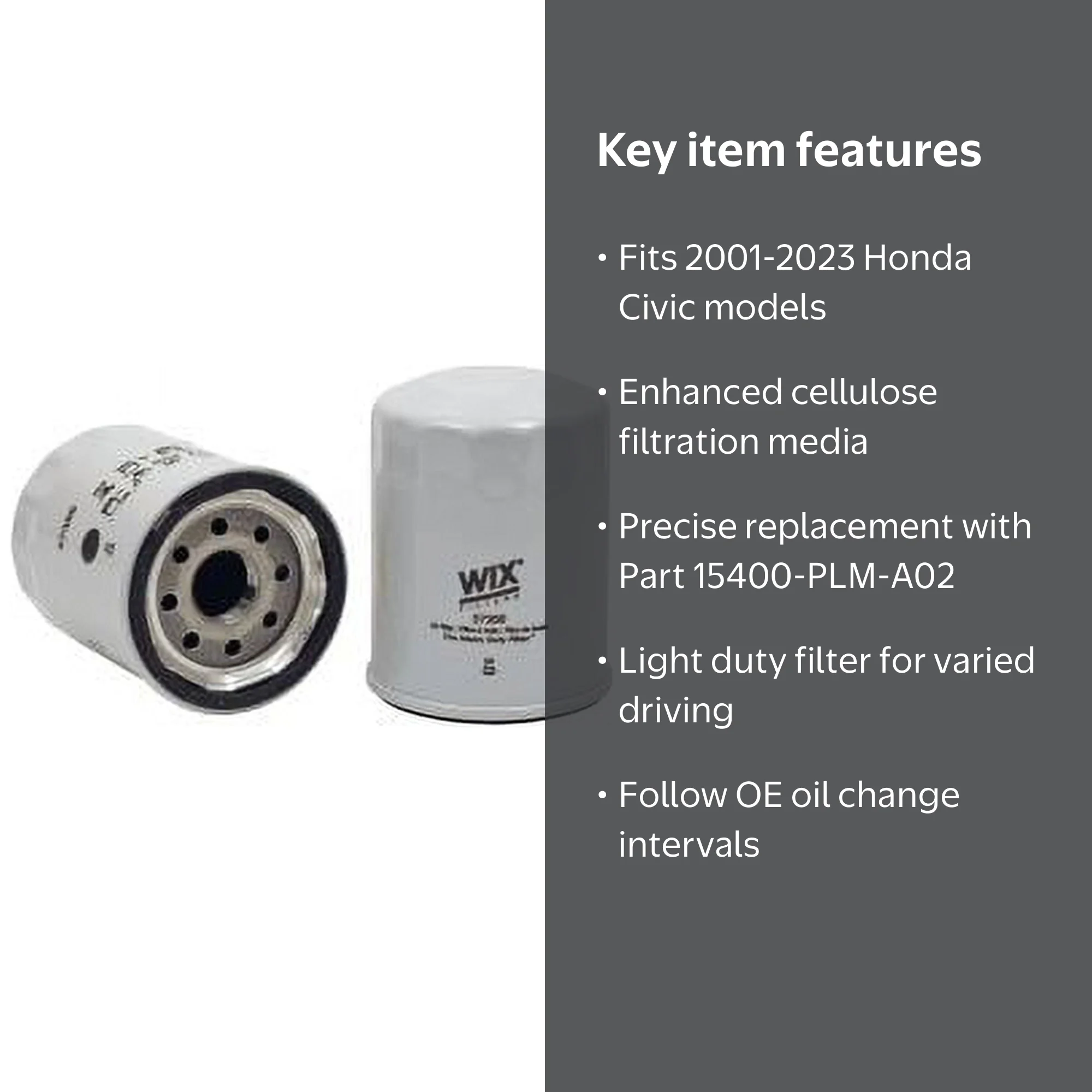 WIX Filters 15400-PLM-A02 Light Duty Motor Oil Filter Fits 2001