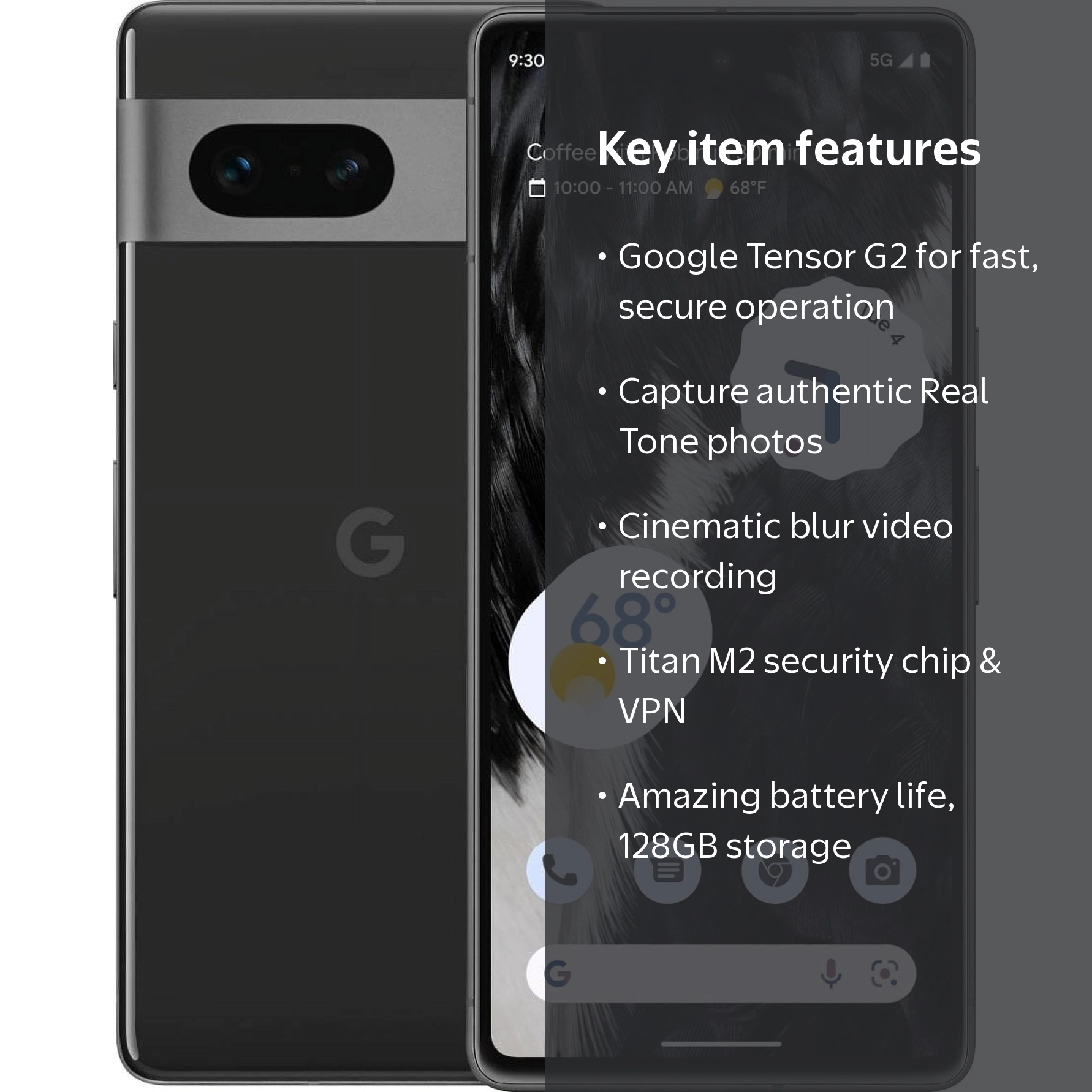 Restored Google Pixel 7 128GB Unlocked Obsidian Smartphone