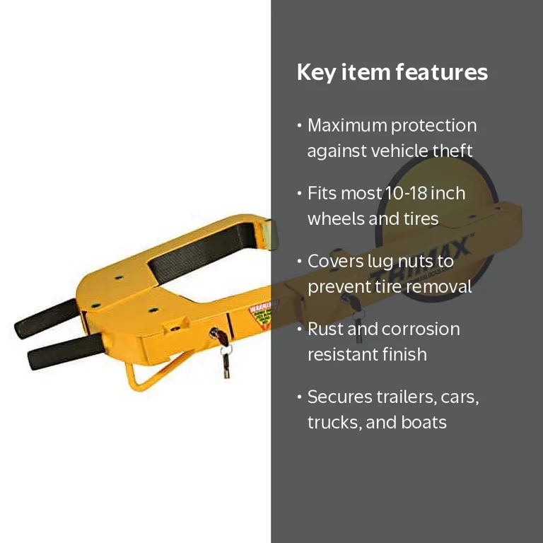 Trimax TWL400 Universal Steel Boot Yellow Wheel Lock - Walmart.com