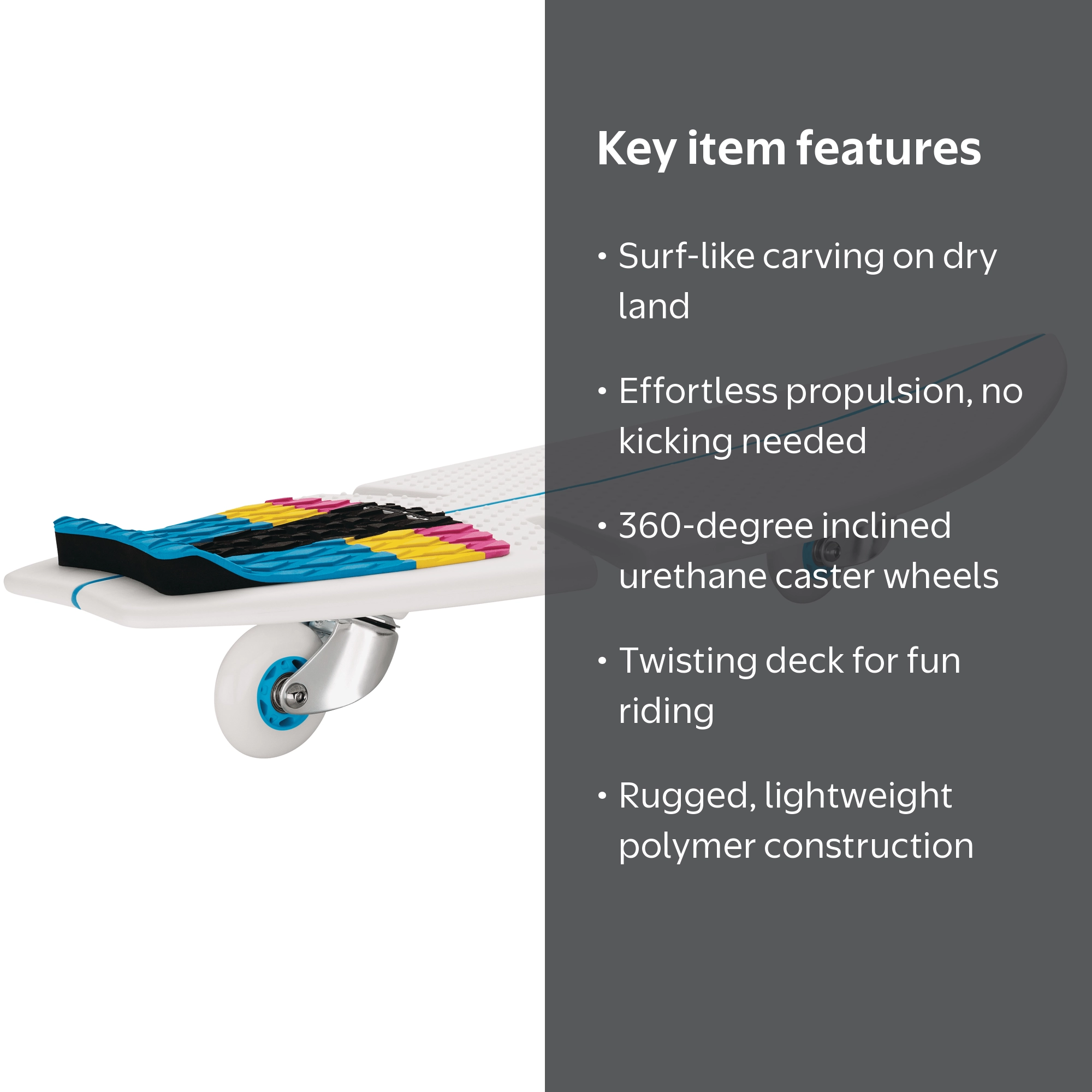 Razor RipSurf Caster Board - Multicolor, 76mm 360-Degree Pivoting