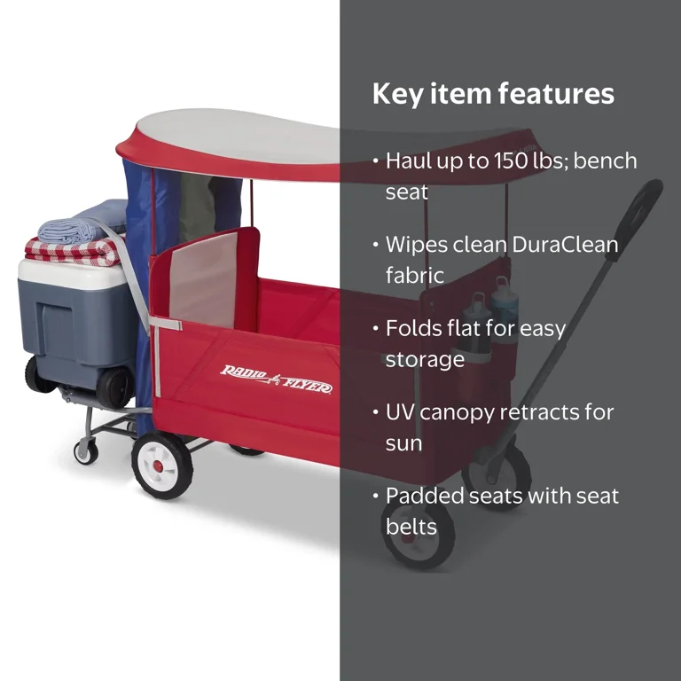 Radio Flyer, 3-in-1 Tailgater Wagon with UV Canopy, Folding Wagon