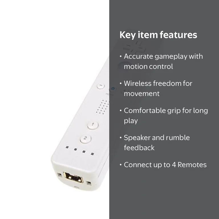 Kojooin Wireless Motion Controller, White, for Nintendo Wii and