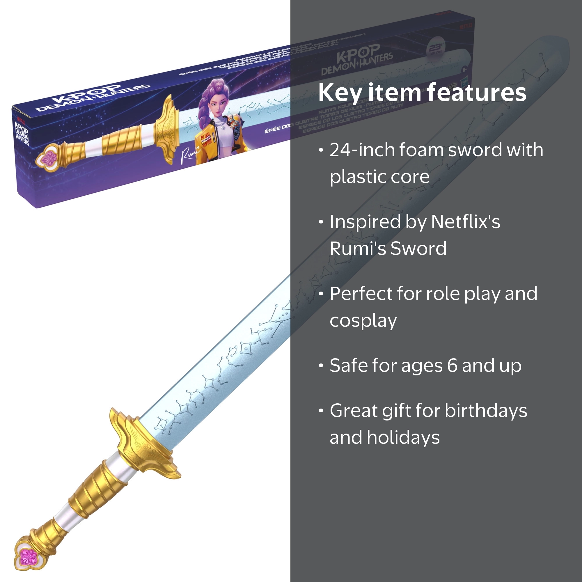 Nerf Rumi's Four Tiger Sword KPop Demon Hunters Foam Blade 24