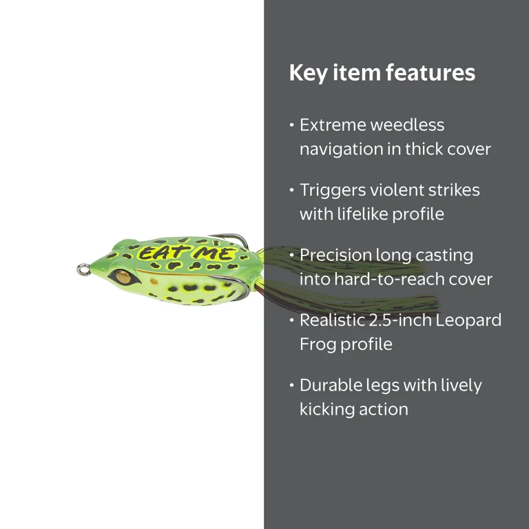 Googan Squad Filthy Frog Leopard Frog Topwater Lure, 2.5 Inch
