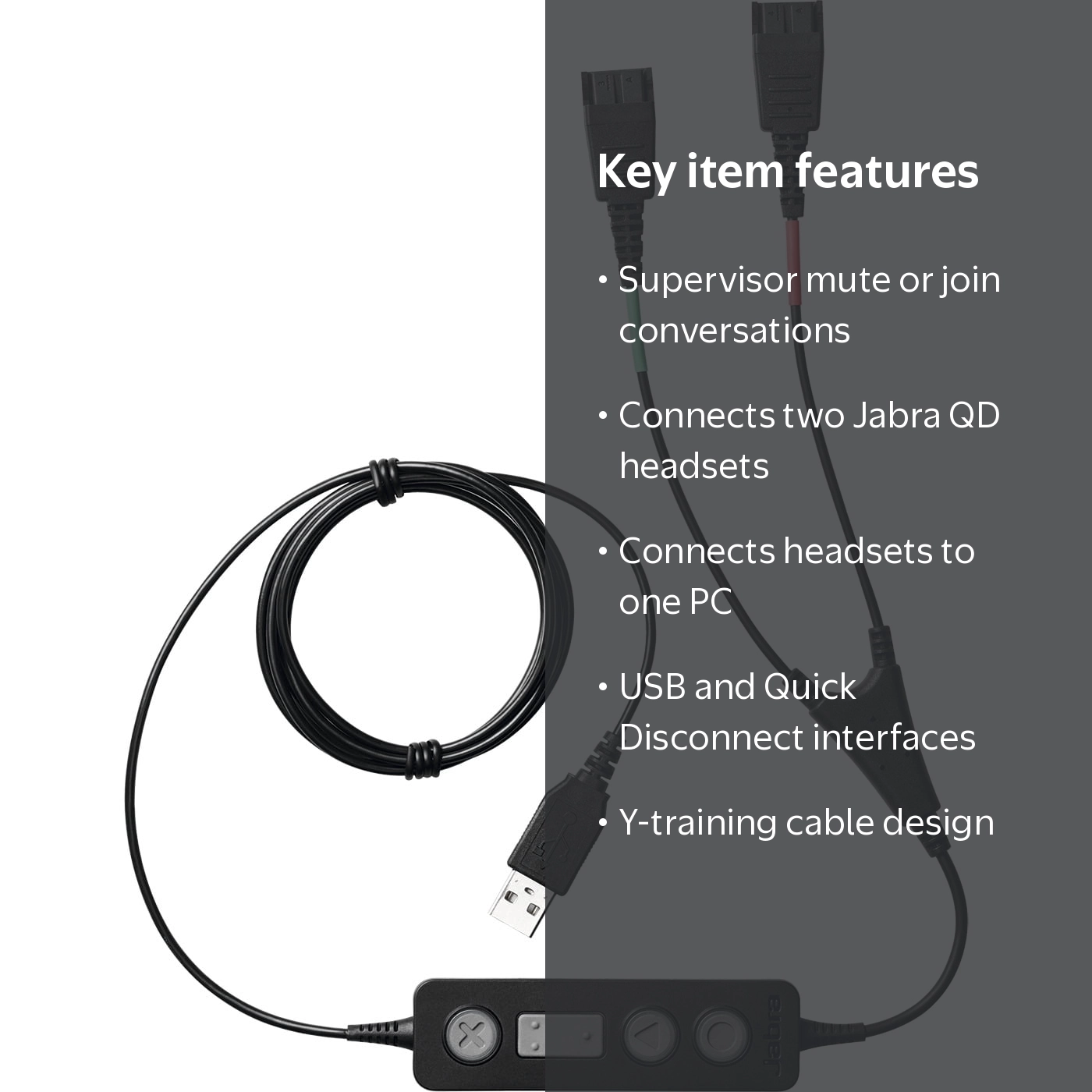 イヤフォン Jabra Link 265 Usb/QD Training Cable 265-09 - Walmart.com