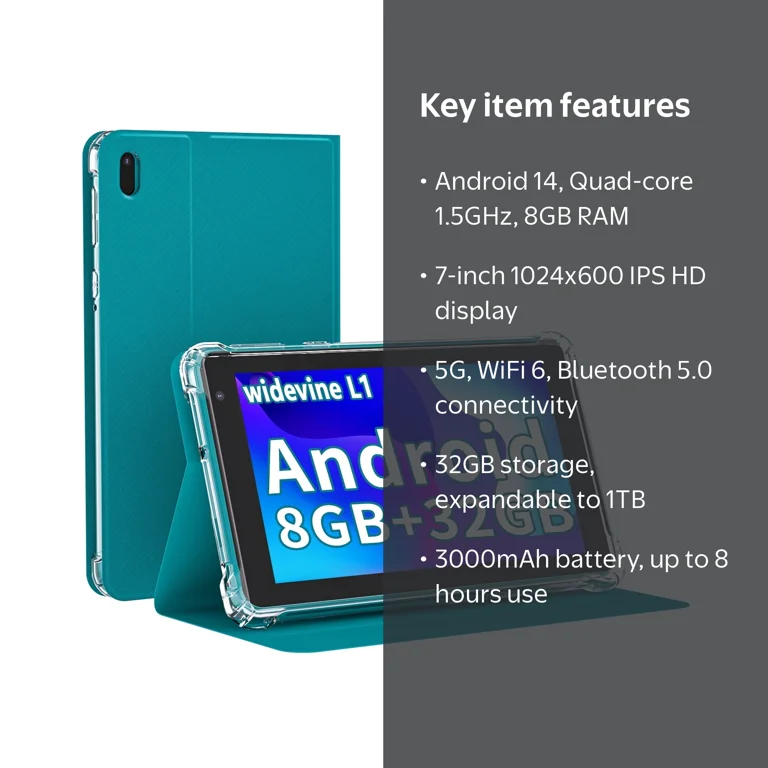 ATOZEE, Android Tablet, 7 Inch, Blue, 8GB+32GB+1024GB Expand