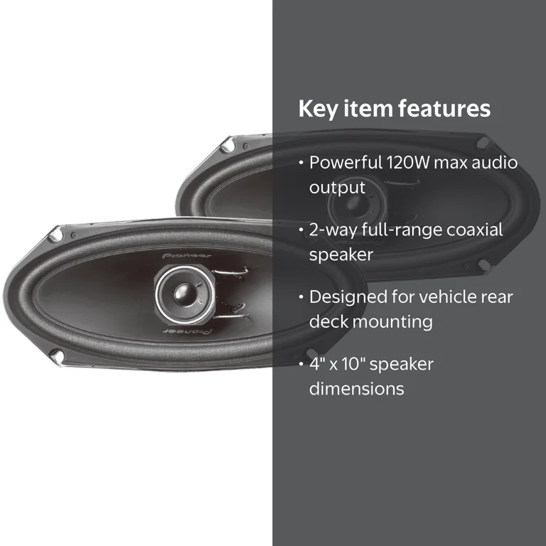 Pioneer, 2-Way Speakers, TS-A4103, 4‚Äù x 10‚Äù pair with Balanced