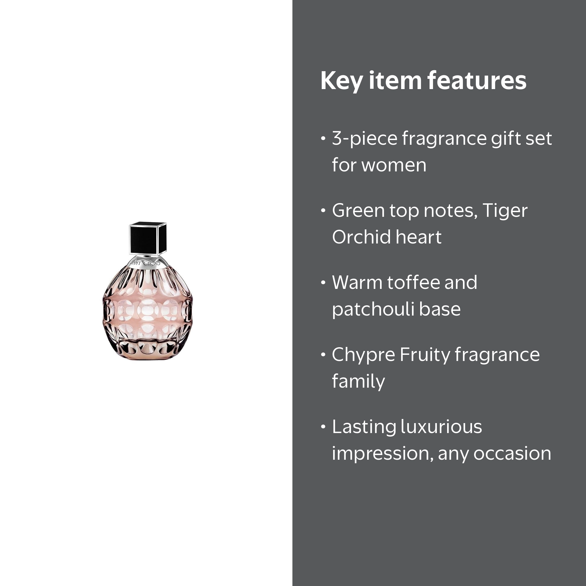 Jimmy Choo, 3 Piece Gift Set, 3.3 oz Eau de Parfum Spray, Women