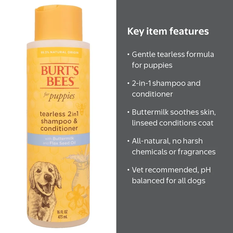 Burt's Bees Natural Pet Care Tearless Dog Puppy Shampoo