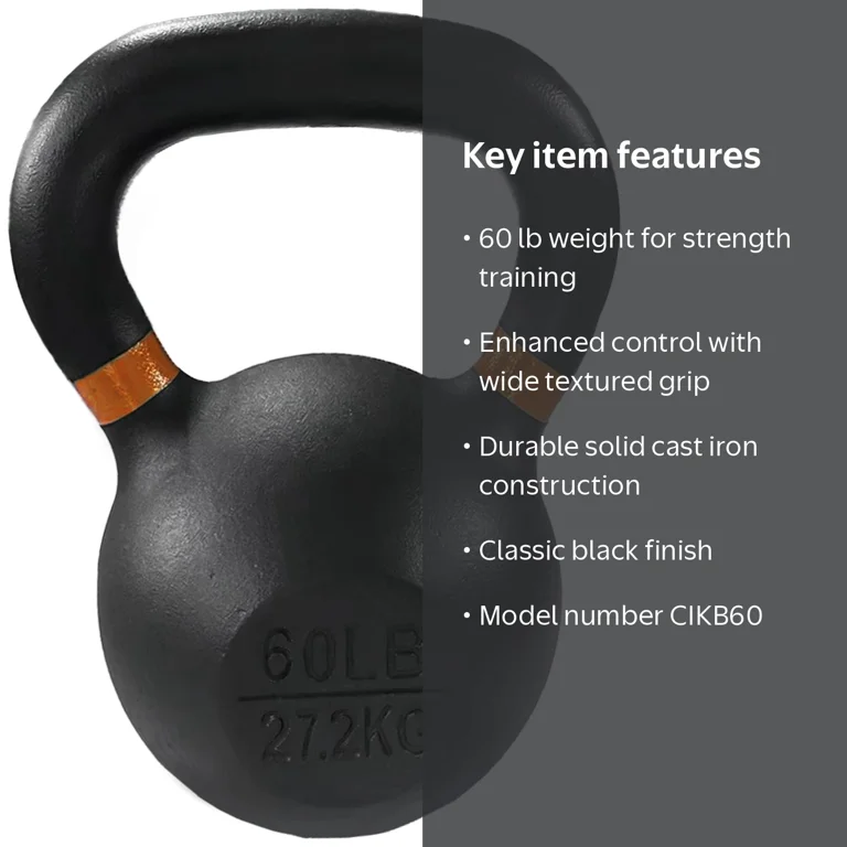 ケトルベル 60LB 鋳鉄製 BalanceFrom Cast Iron Kettlebell, Black, 60 lbs - Walmart.com