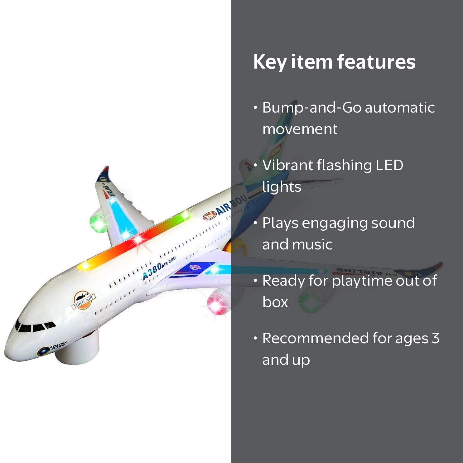 Aviator Action! Toy Airplane with Lights and Sound - Blue by