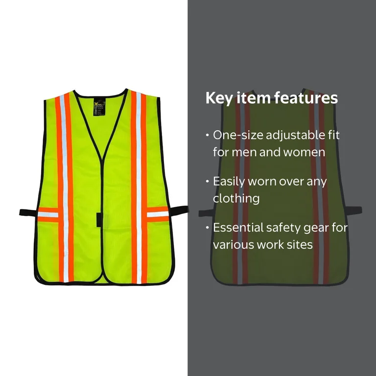 G & F Products, High Visibility Safety Vest, Neon Lime Green, One