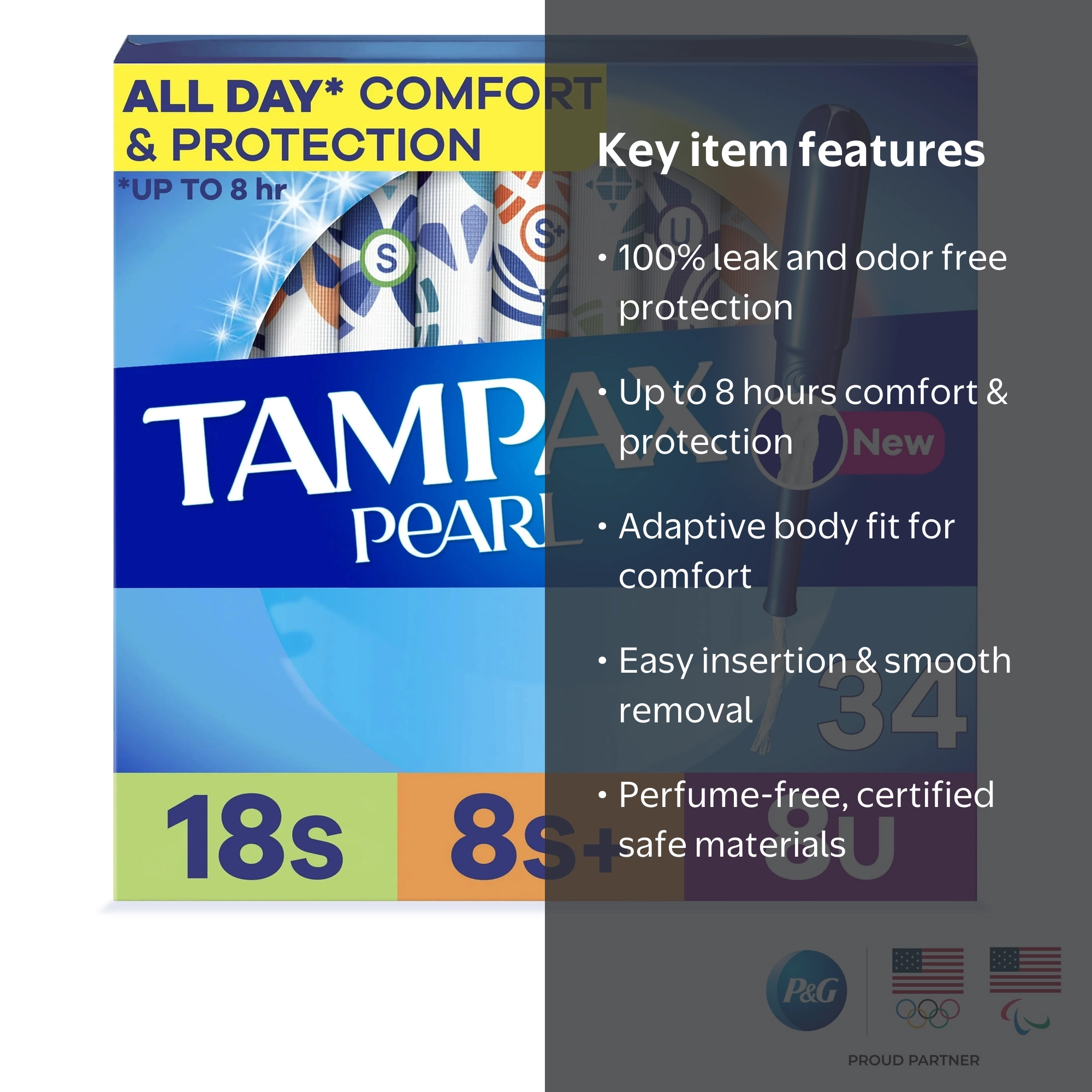 Tampax Pearl Tampons Multipack with LeakGuard Braid, Super/Super