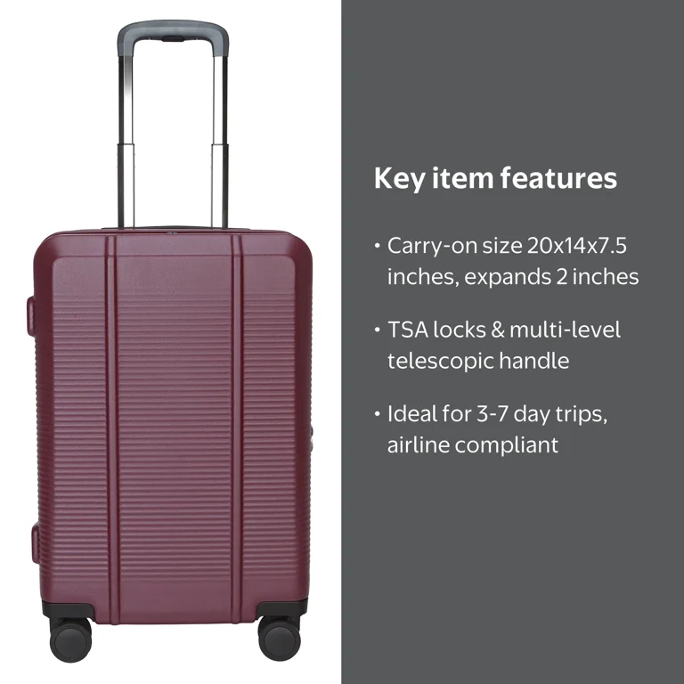 btL 20-inch Carry-On Expandable Hardside Upright Luggage With 360