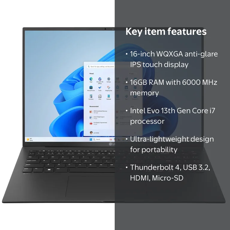 LG gram 16-inch Lightweight Laptop, Intel Evo Edition - Intel Core