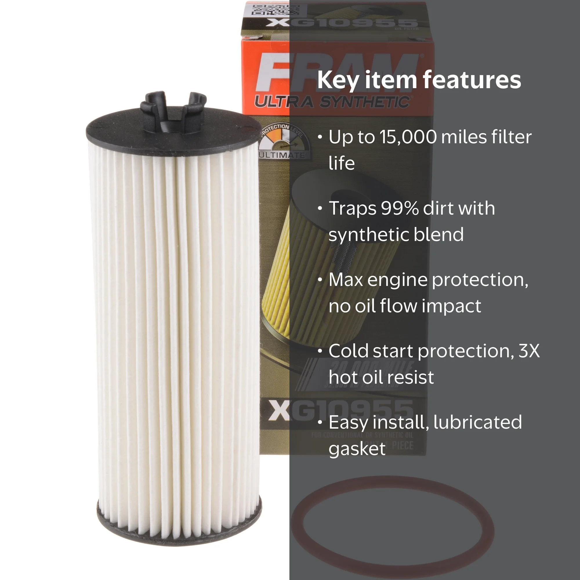 FRAM, Ultra Synthetic Oil Filter, XG10955, 20K mile replacement