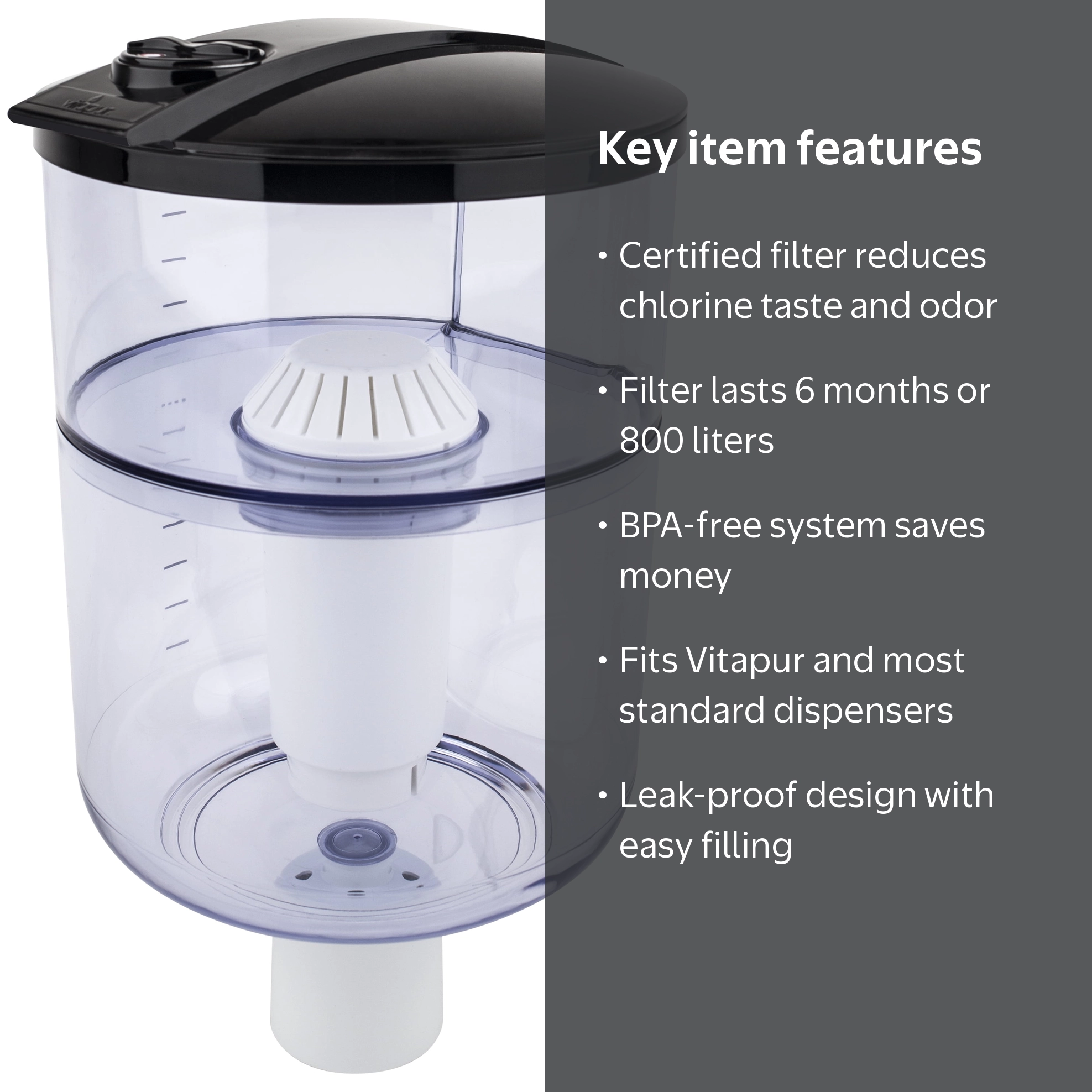Vitapur, Water Filtration Bottle System, Top-Load Dispensers