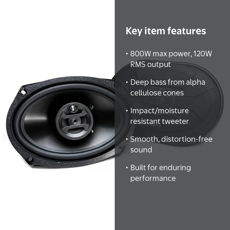 Hifonics ZEUS 6x9 Inch Speakers, ZS693, Black, 4 Ohm Impedance