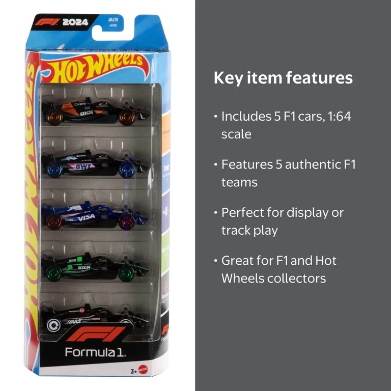 Hot Wheels, Race Cars, Formula 1 1:64 Scale, 5-Pack - Walmart.com