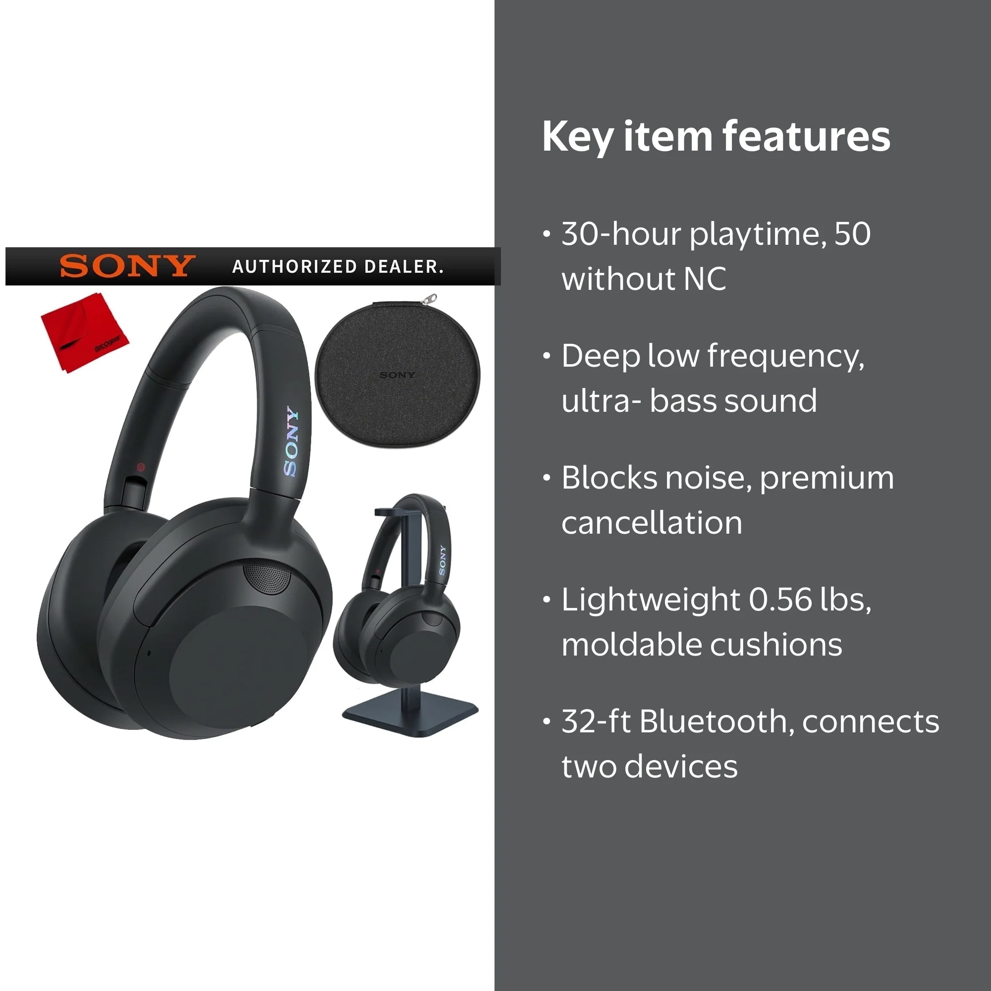 Sony ULT WEAR Noise Canceling Wireless Headphones Massive Bass