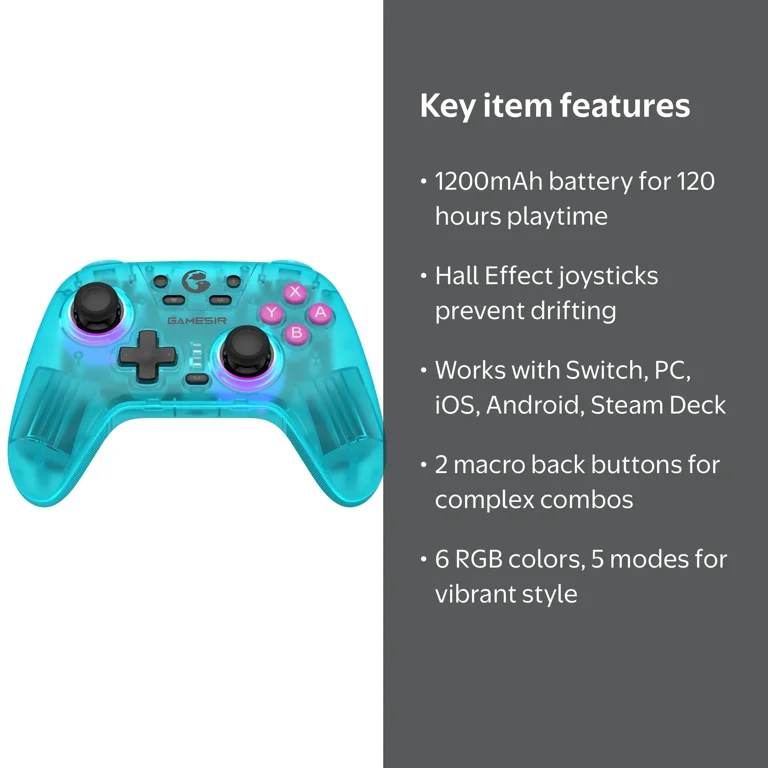 GameSir Nova Wireless Controller with HD Rumble for Nintendo