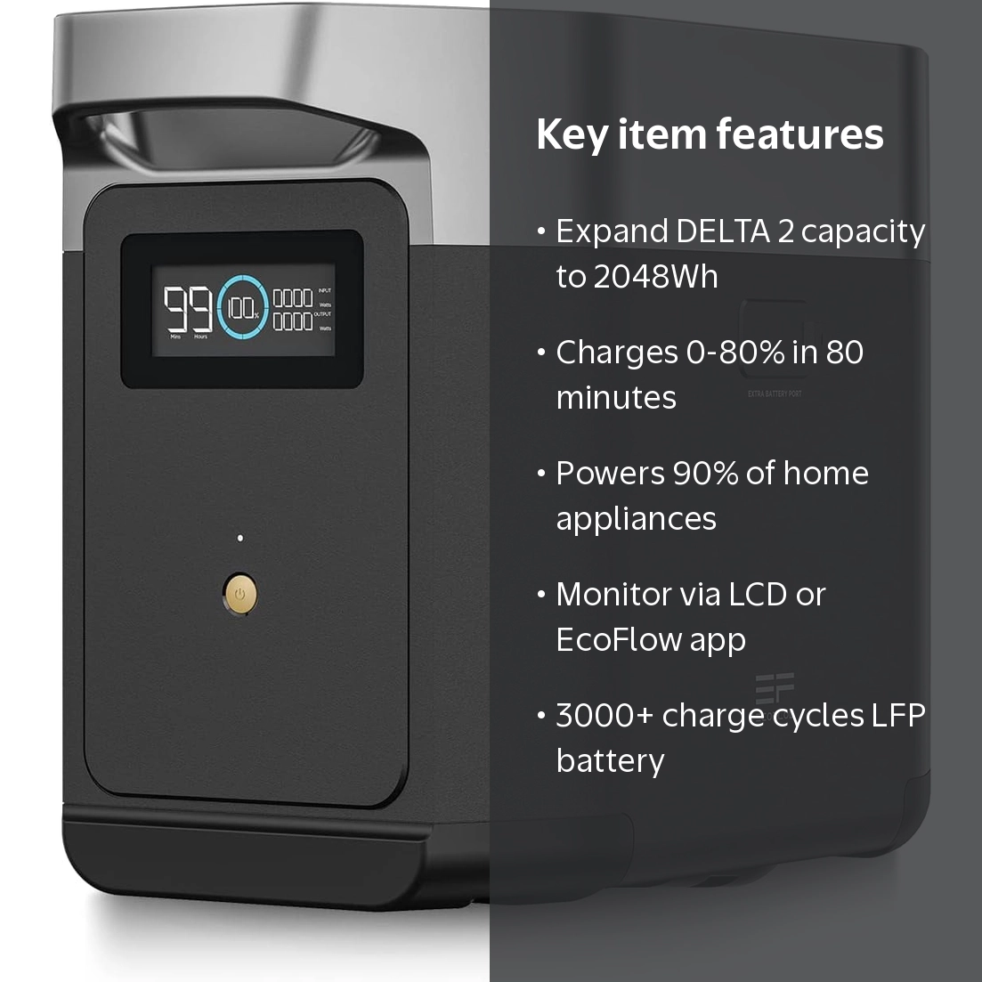 新品未使用EcoFlow DELTA 2 Smart Extra Battery EF EcoFlow Delta 2 Extra Battery 1024Wh LiFePO4 Power Station