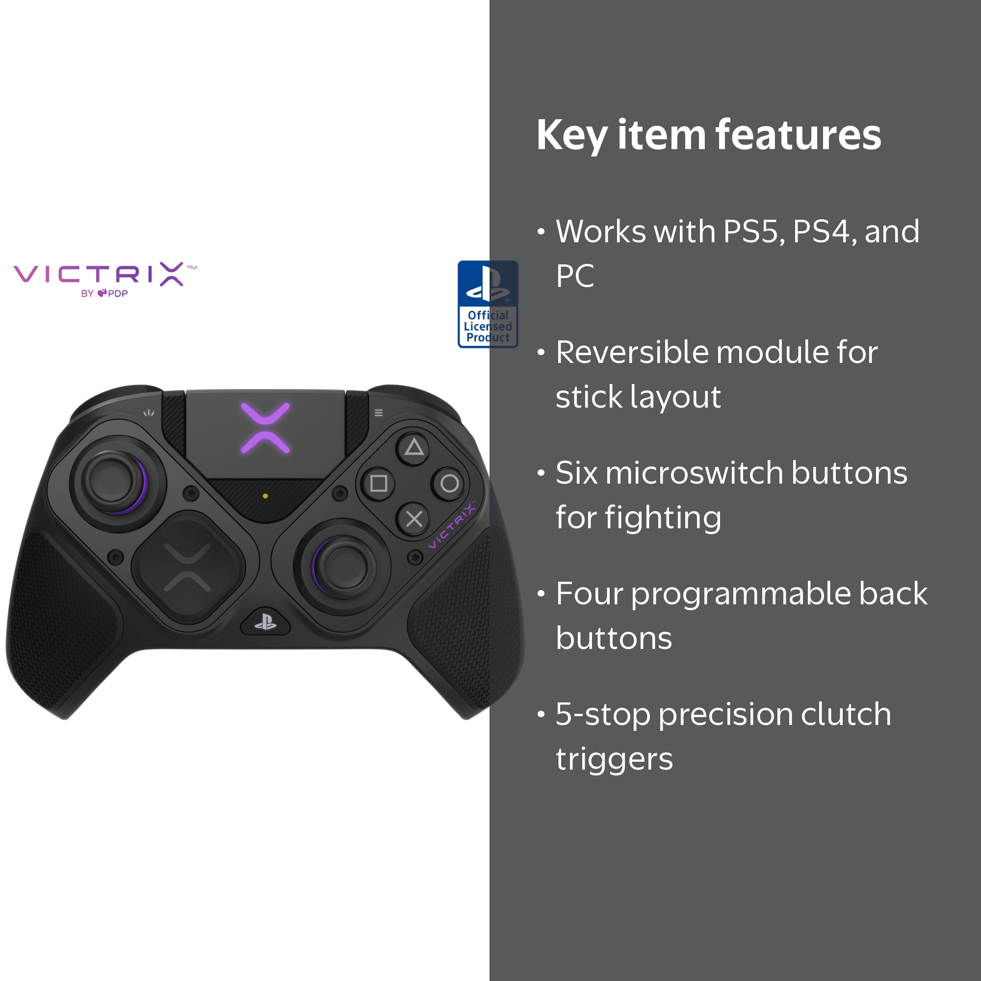 Victrix Pro BFG Wireless Controller for PS4, PS5, PC with Sony 3D