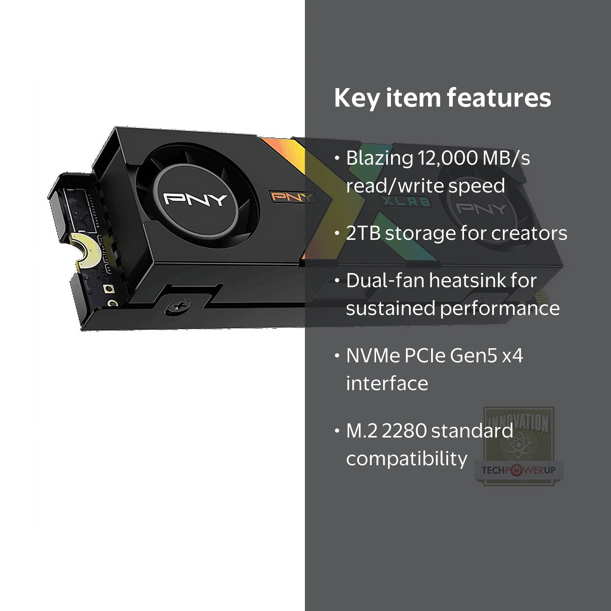 PNY CS3150 2TB Gen5 x 4 M.2 2280 SSD with RGB – Up to 12,000