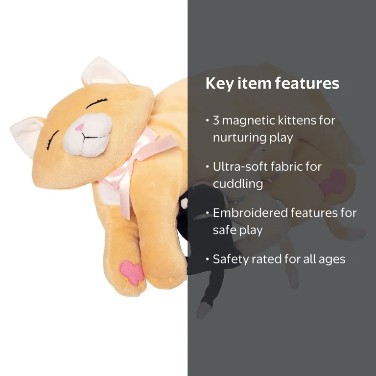 Manhattan Toy Nursing Nina Nurturing Cat Soft Animal with Kittens