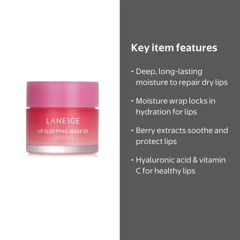Laneige, Lip Sleeping Mask, 0.7 oz, Berry, Overnight Moisturizer