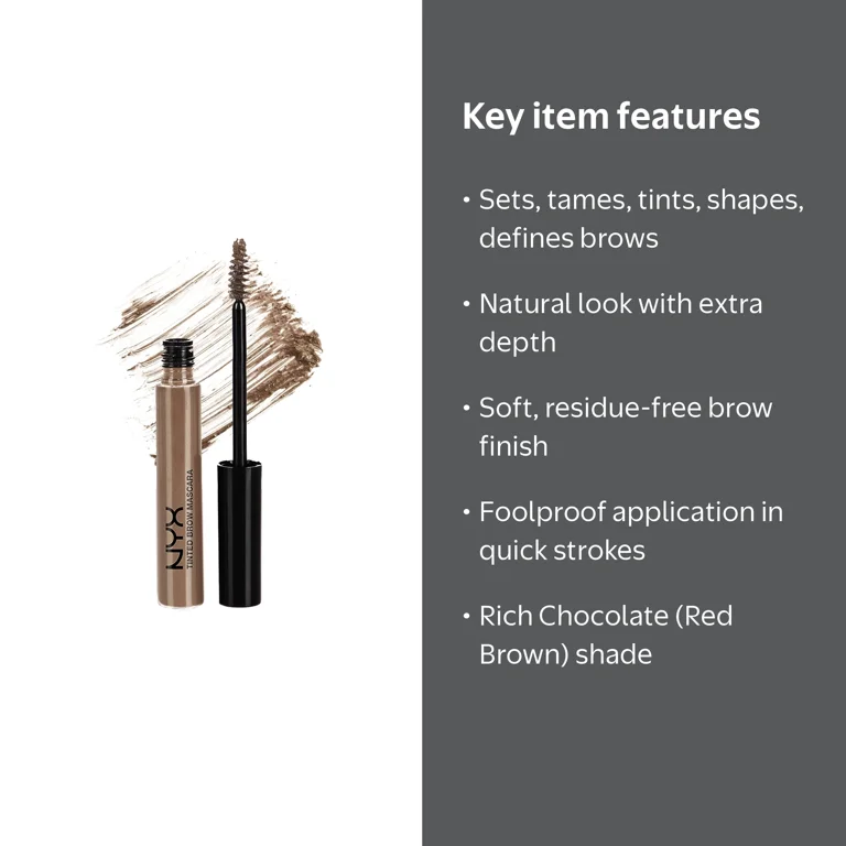NYX NYX Professional Makeup Tinted Brow Mascara, Chocolate, Natural