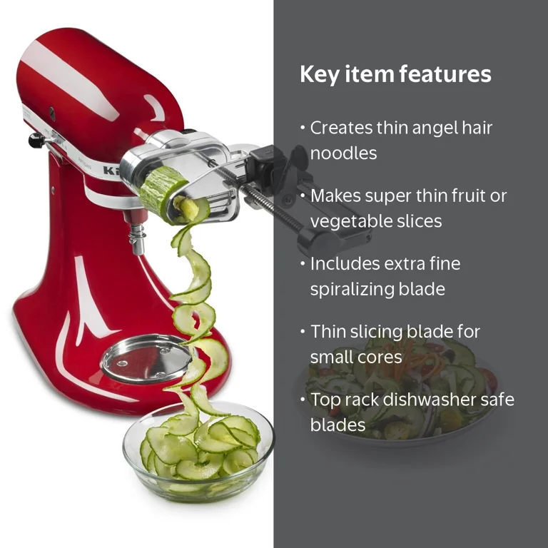 KitchenAid Spiralizer Thin Blade Set, Slicer Accessory Kit