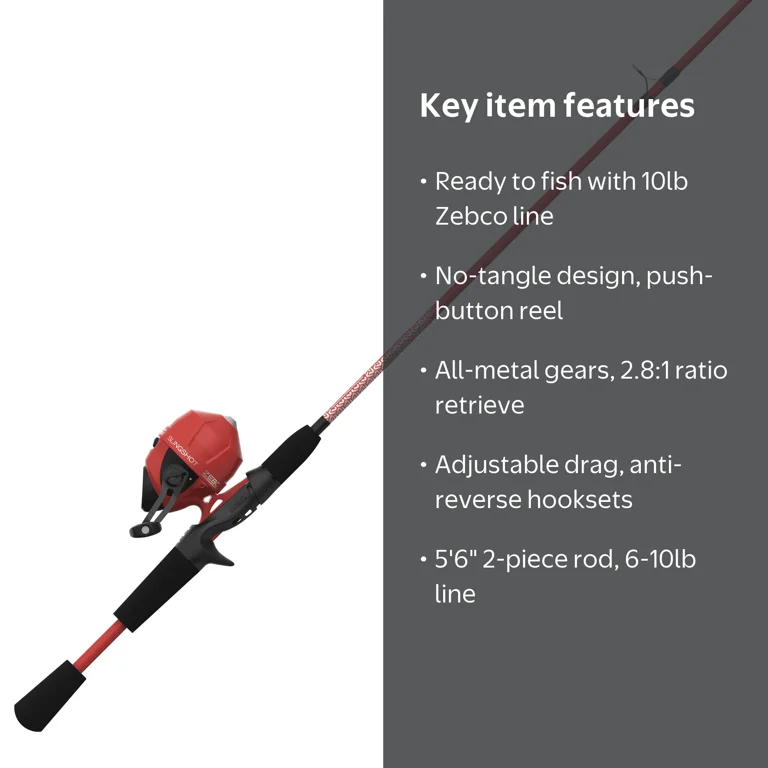 Zebco Slingshot Spincast Reel and Fishing Rod Combo, Durable 5