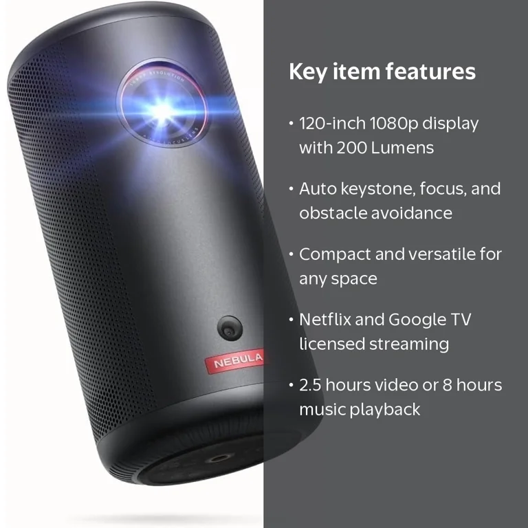 Nebula, Mini Projector, Capsule 3 GTV, 1080p Smart with Bluetooth