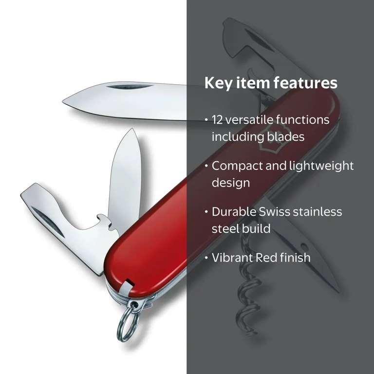 Victorinox, Swiss Army Knife, Spartan 12 Function, Red - Walmart.com