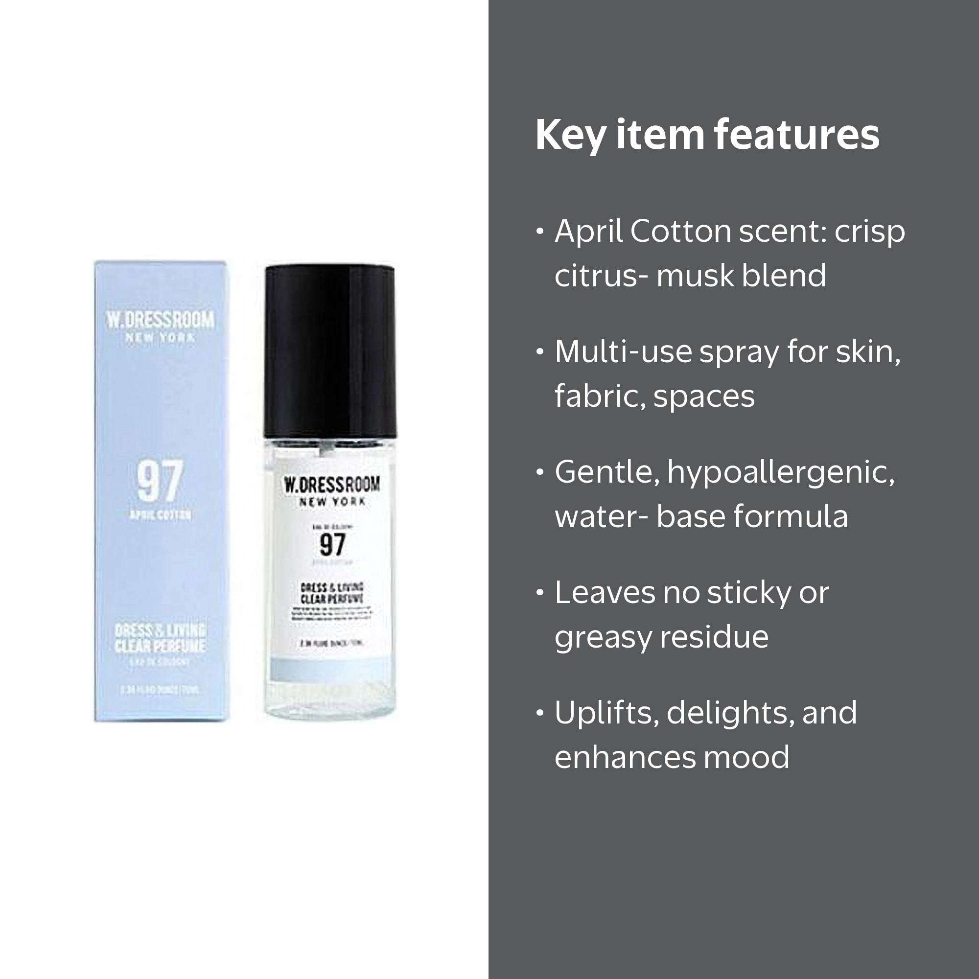 W.Dressroom No.97 April Cotton Scent, Anti-Bacterial