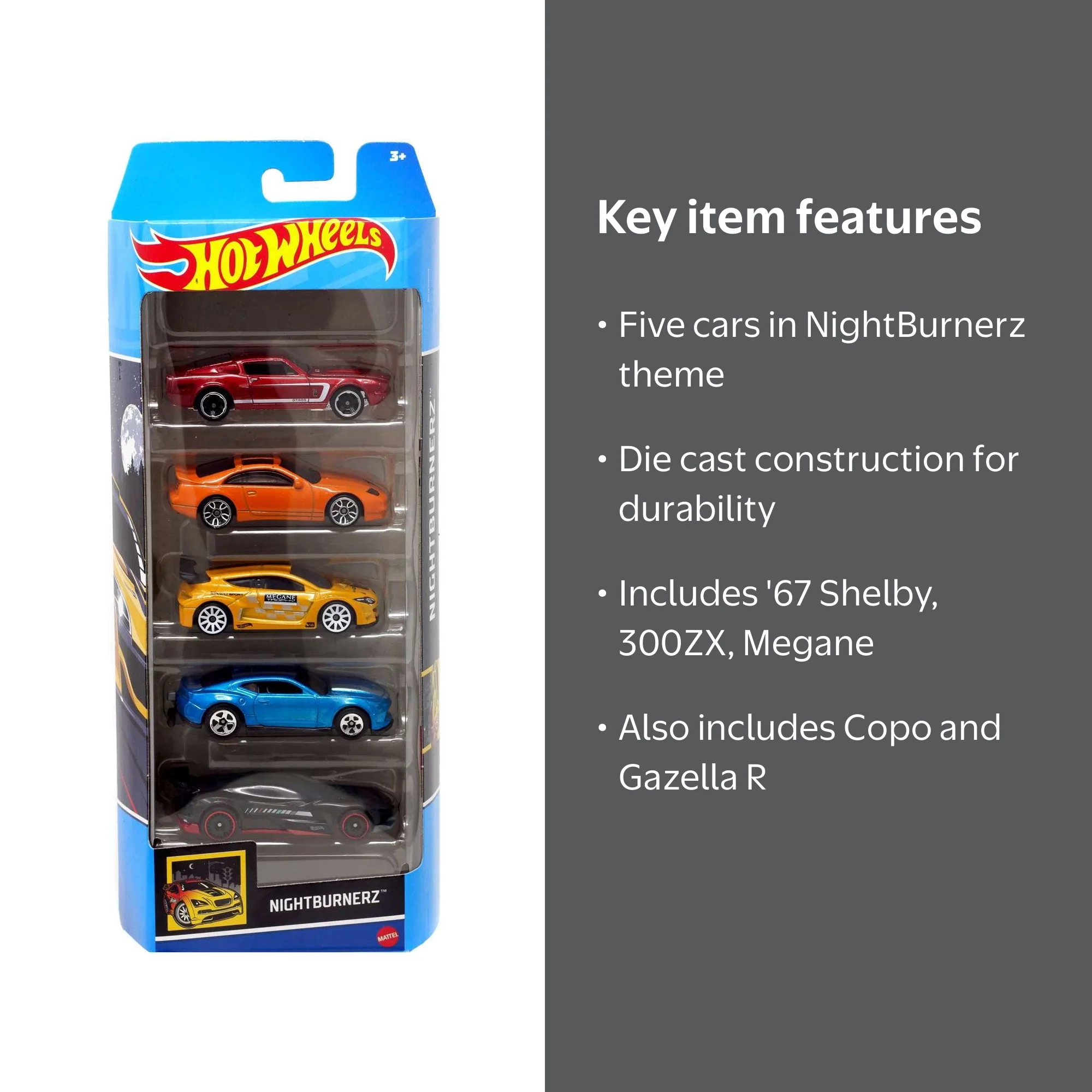 Hot Wheels NightBurnerz '67 Shelby GT500, Nissan 300ZX Twin Turbo