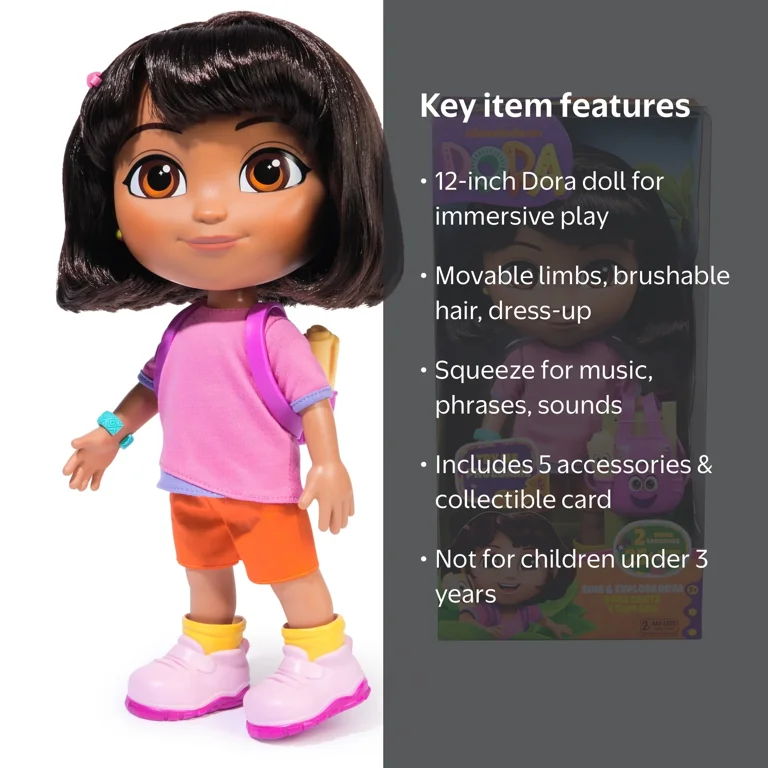 Dora the Explorer, Sing & Explore Dora Doll with Music, Sound