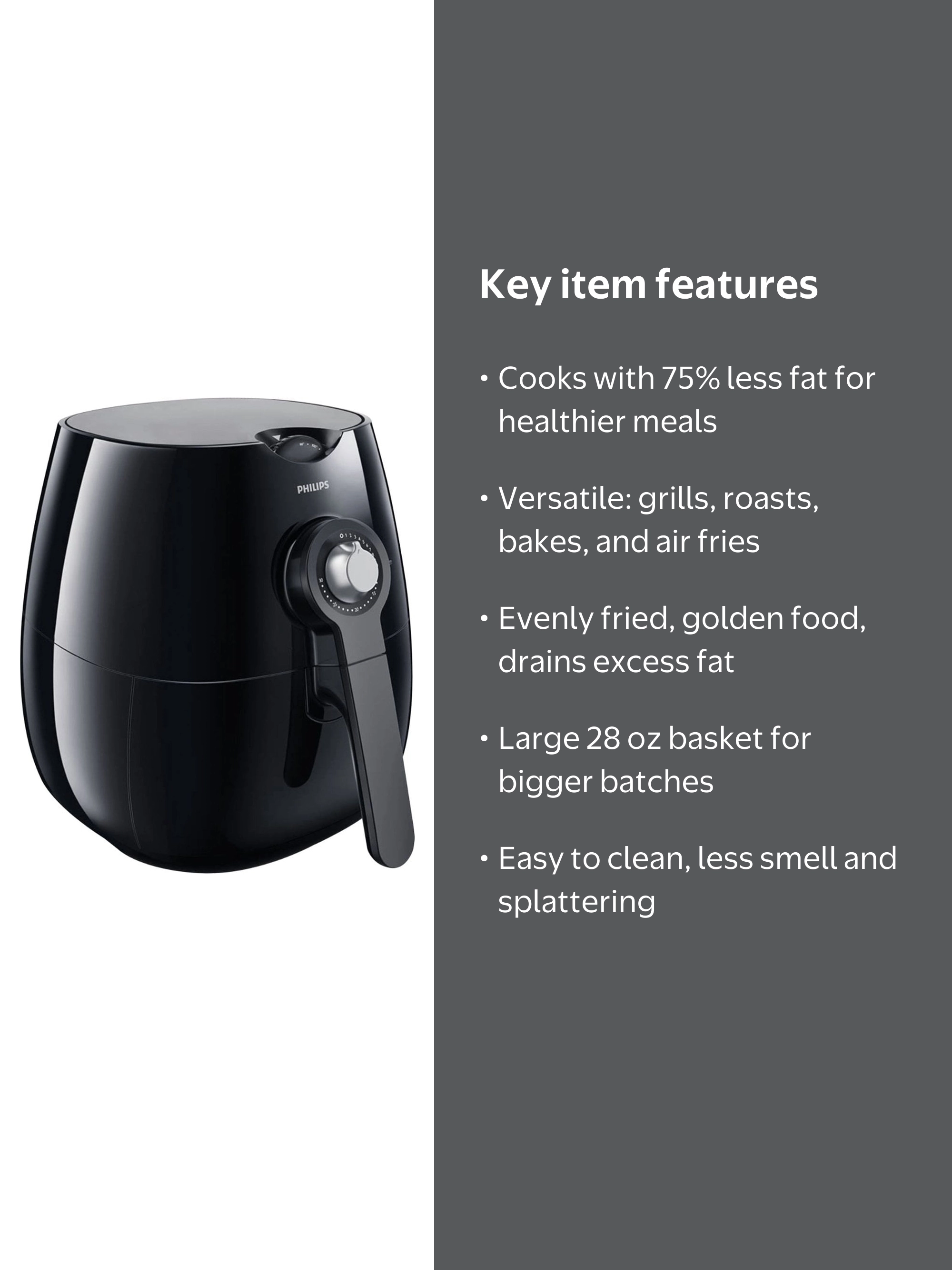 Philips Airfryer, The Original Airfryer, Fry Healthy with 75% Less