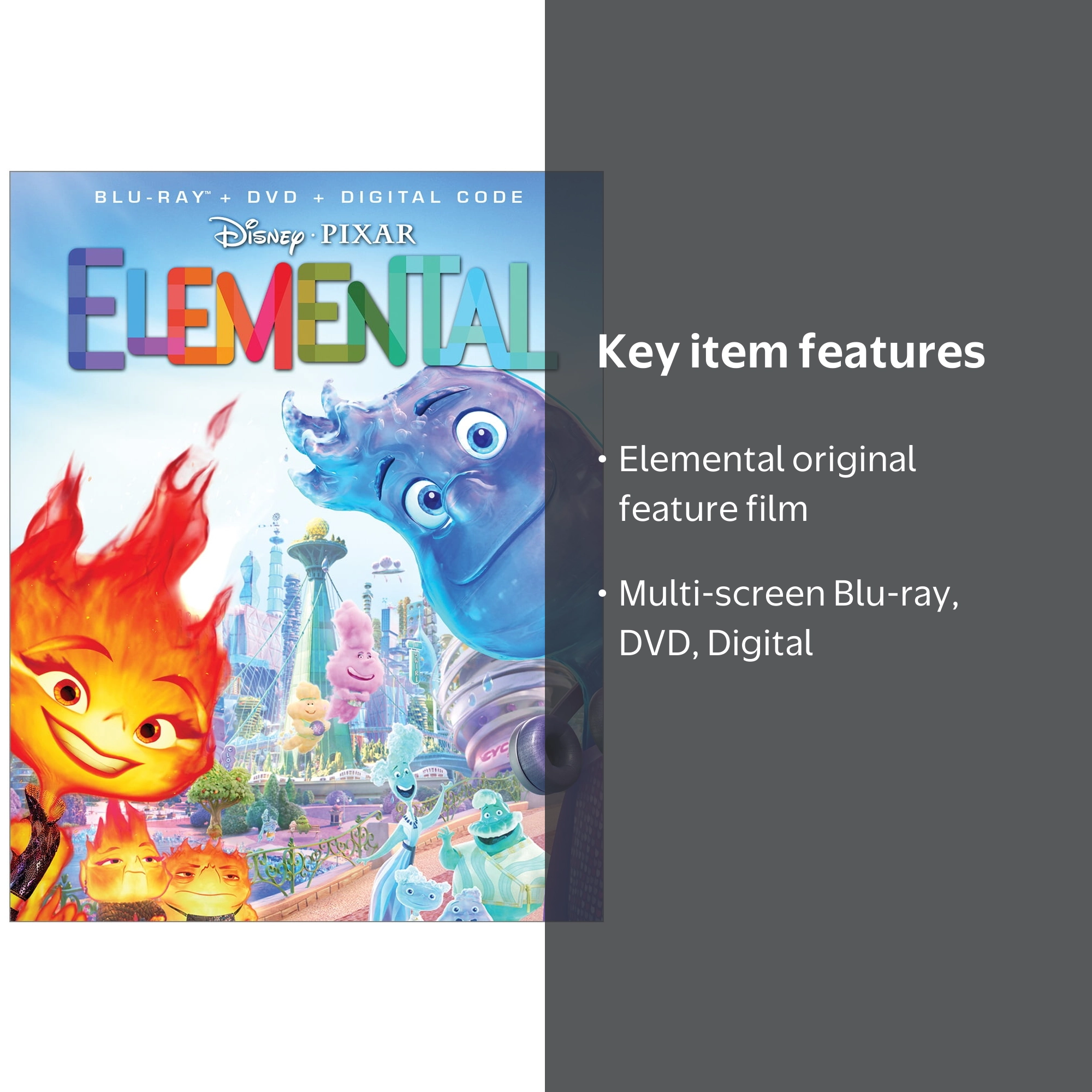 Disney Elemental Blu-ray + DVD + Digital Code, Set in Element City