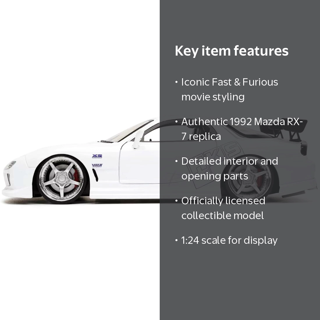 Jada Toys Fast & Furious 1:24 1992 Mazda RX-7 Die-cast Car with