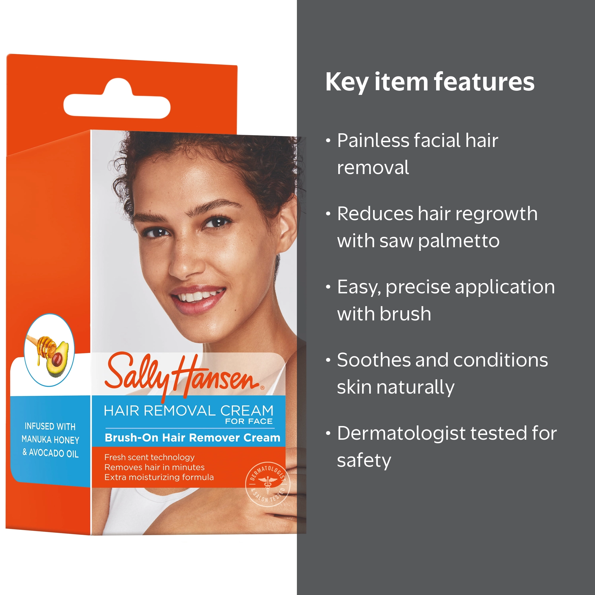 ボディ・フェイスケア Photo flash / hair removal / Sally Hansen Brush-On Hair Remover Creme for Face, 1.7 Oz