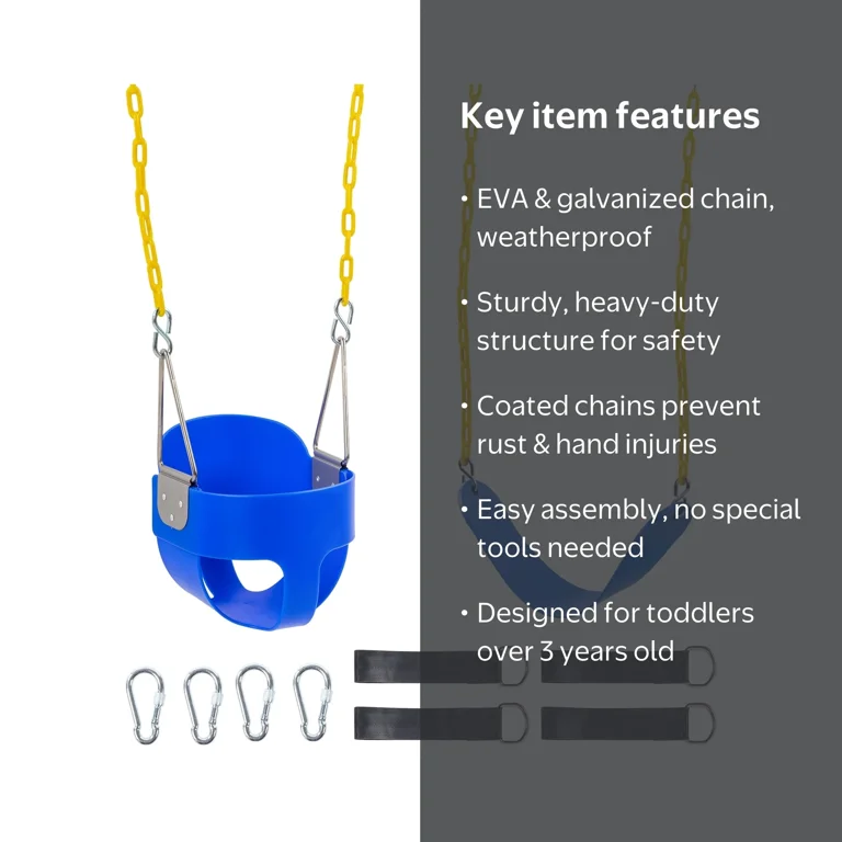 Ktaxon Toddler Swing, Full Bucket Baby Swing Seat with Coated