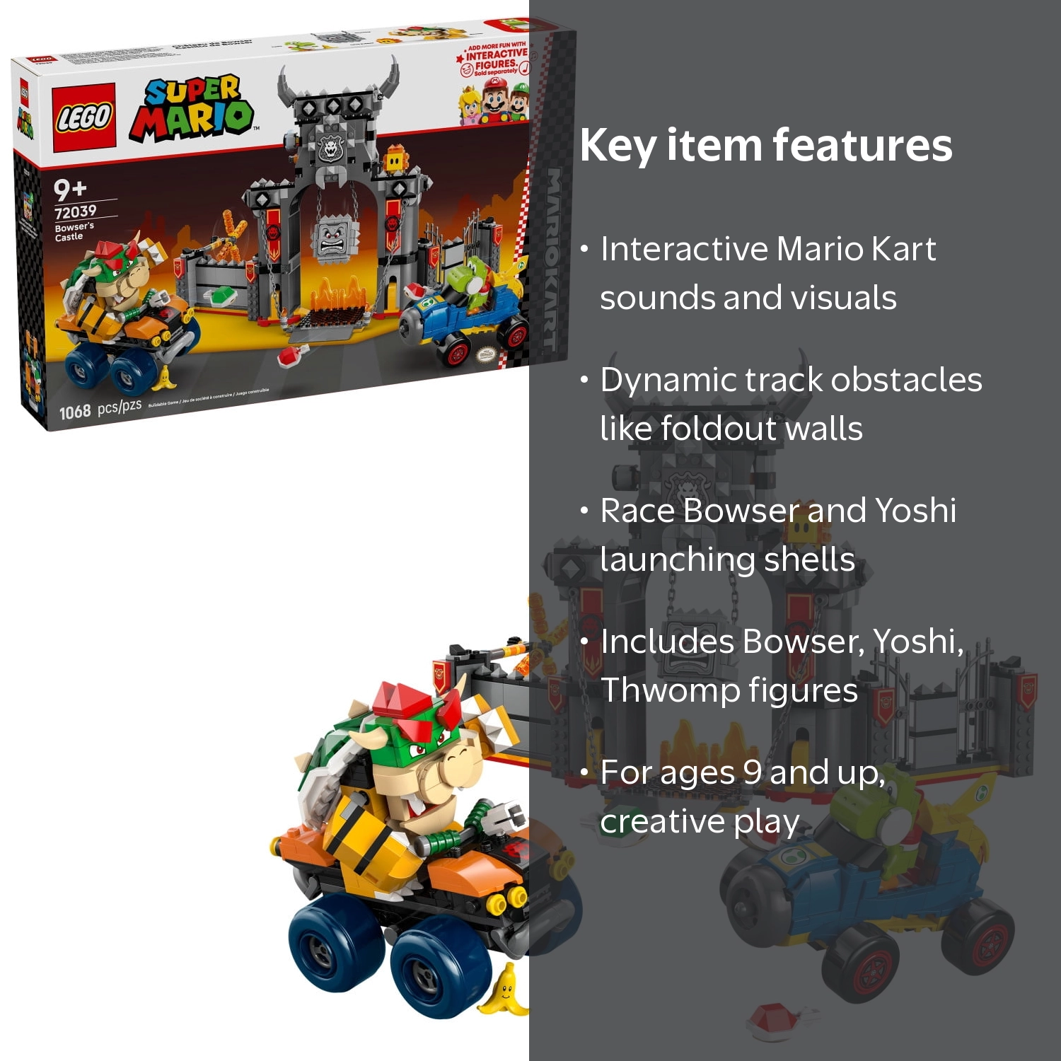 LEGO, Mario Kart Bowser's Castle Set, 72039, 1068 Pieces - Walmart.com