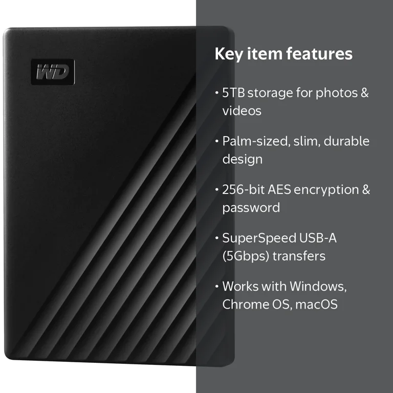 WD 5TB My Passport External HDD, Portable, Backup USB, Computer WD 5TB My Passport External HDD, Portable, Backup USB, Computer