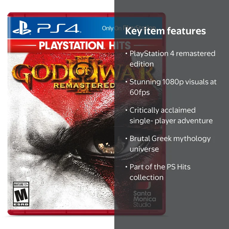 Sony, God of War III: Remastered, PS4, Epic Greek mythology action
