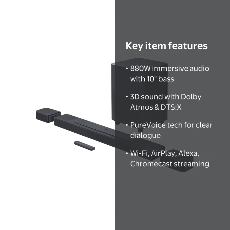 JBL, Soundbar, 1000, 7.1.4-channel with detachable surround
