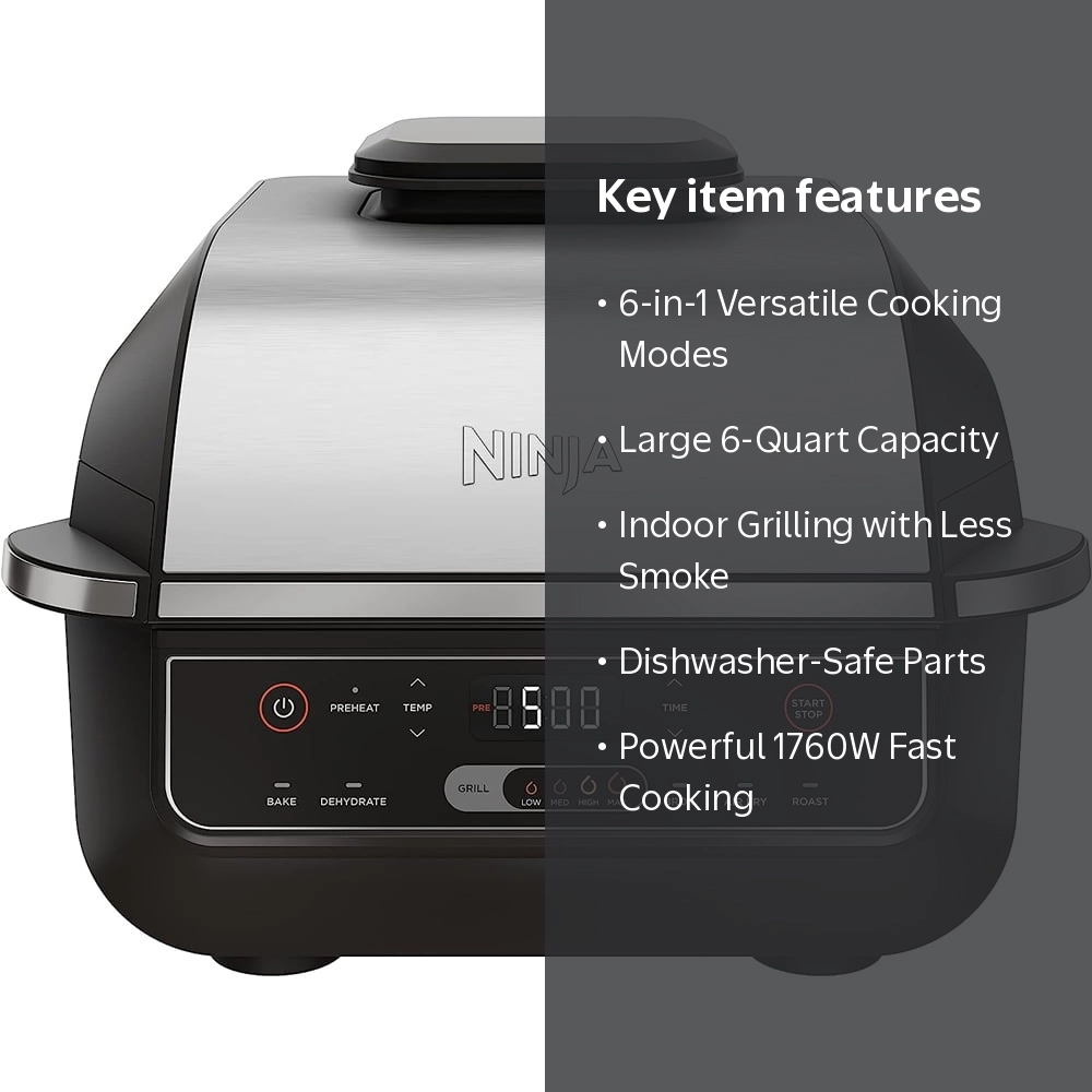 Ninja, Restored Foodi 6-in-1 Indoor Grill and 4-Quart Air Fryer