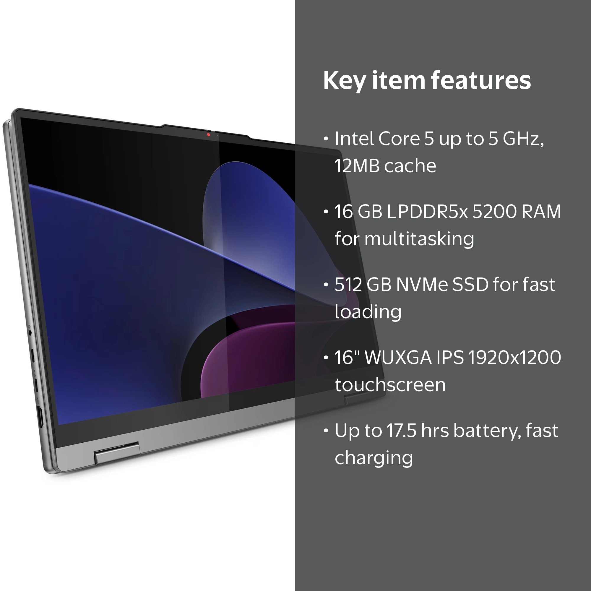 Lenovo IdeaPad 5 2-in-1 16IRU9 83DU - Flip design - Intel Core 5